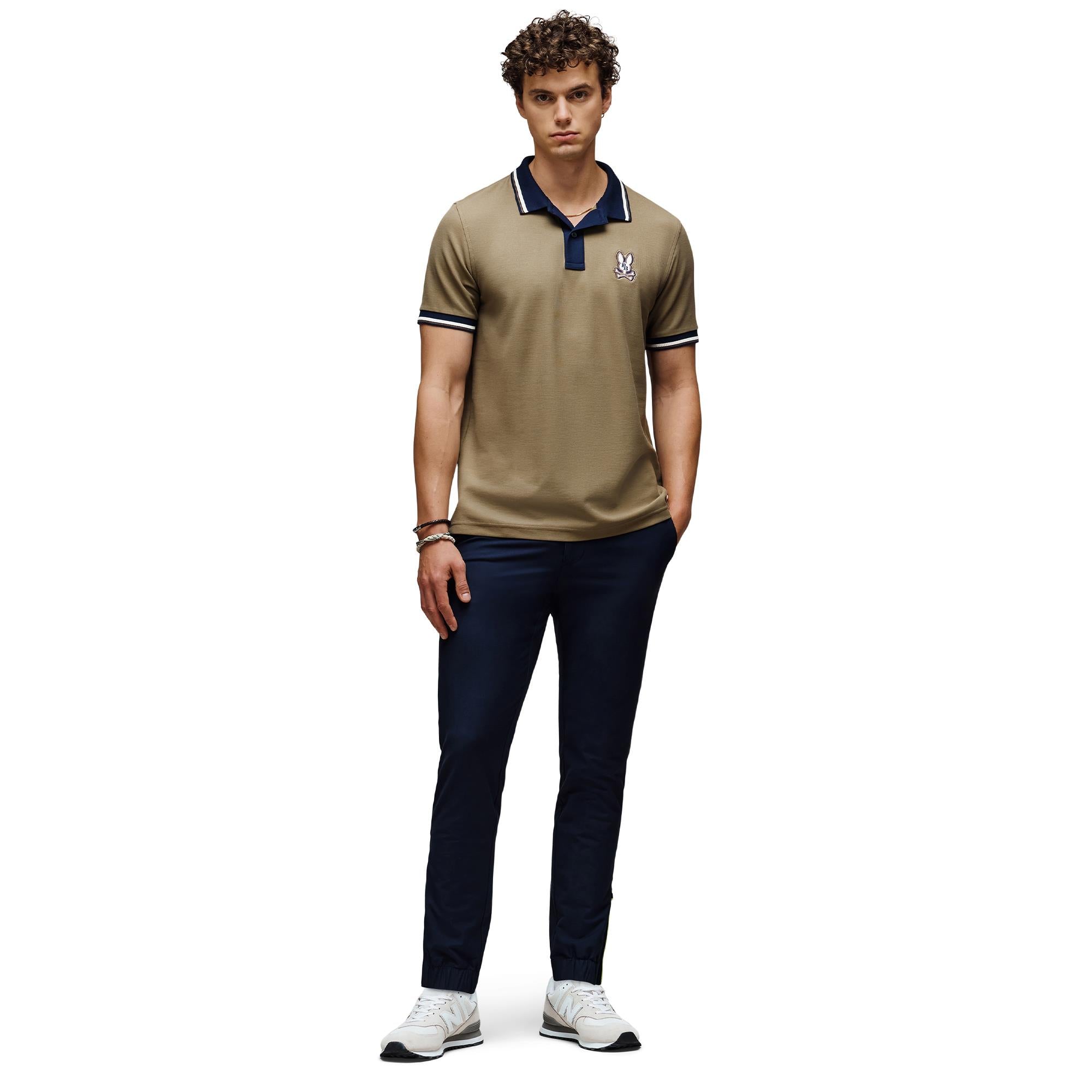 Psycho Bunny Wade Pique Mens Polo Shirt Dusky Green